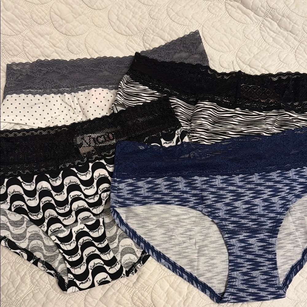 Victoria's Secret Women's Hiphugger Underwear Set - Black, Gray, Blue
